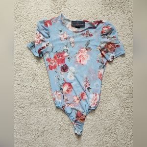 Forever 21 and Polly & Esther Floral sheer bodysuit